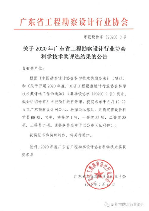 深圳市防水行業(yè)協(xié)會“建設(shè)領(lǐng)域防水工程菜單式智慧設(shè)計技術(shù)”榮獲科學(xué)技術(shù)建筑工程類二等獎